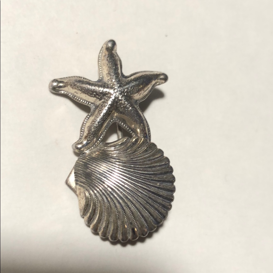 Beau Sterling Starfish Shell Brooch